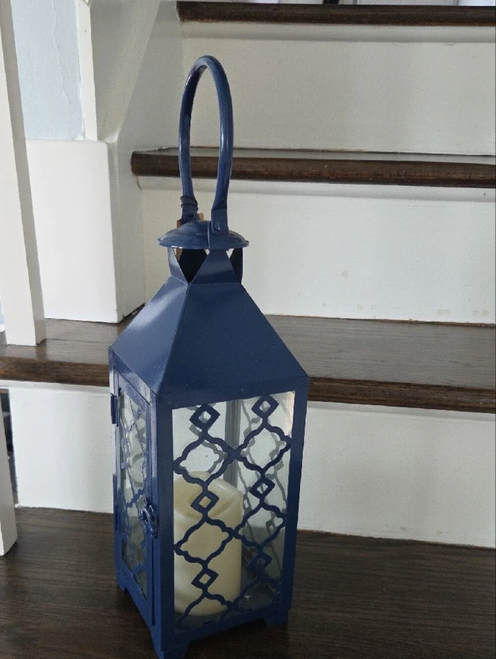 Live Inspired Navy Decorative Metal Lantern